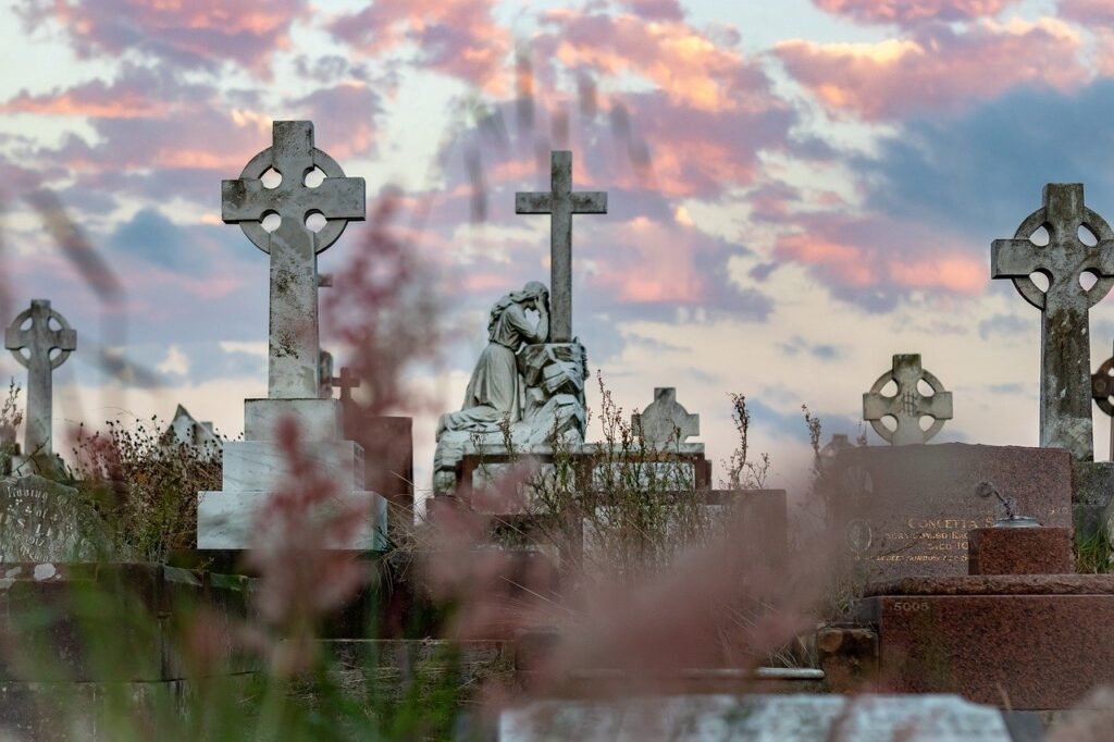 cemetery, graves, grave