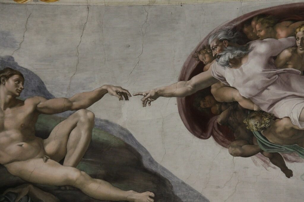 the creation of adam, fresh in, sistine chapel